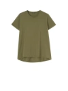 Aspesi Cotton T-shirt With Side Pocket And Tie Waist In Militare