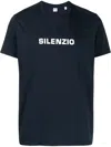 Aspesi Silenzio Print Cotton T-shirt In Blue