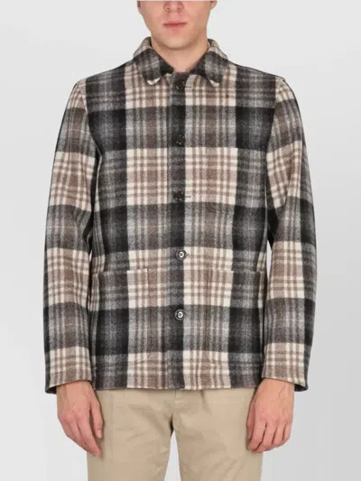 Aspesi Tadao Plaid Pattern Winter Jacket