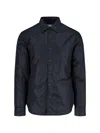 Aspesi Casual Shirt With Long Sleeves And Water-repellent Fabric In Blue