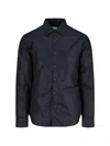 Aspesi Casual Shirt With Long Sleeves And Water-repellent Fabric In Blue
