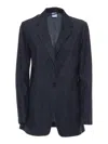Aspesi Tailored Blue Jacket With Classic Lapel In Blue