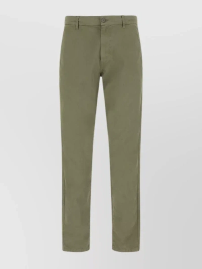 Aspesi Tailored Cotton Chino Trousers In Green