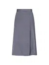 Aspesi Tailored Grey Skirt With Minimalist Aesthetic In Blue