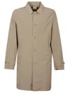 Aspesi Tailored Minimalist Polyester Coat With Classic Collar In Brown