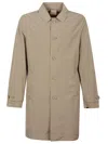Aspesi Tailored Minimalist Polyester Coat With Classic Collar In Multi
