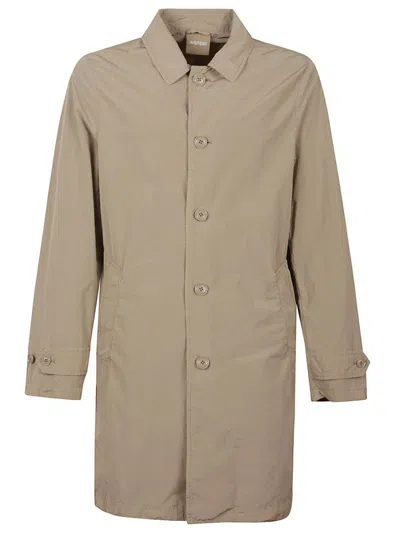ASPESI TAILORED MINIMALIST POLYESTER COAT WITH CLASSIC COLLAR