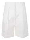 Aspesi Cotton Gabardine Bermuda Shorts In White