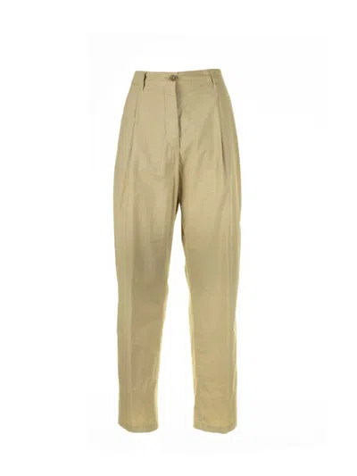 Aspesi Tailored Straight Leg Pants In Beige