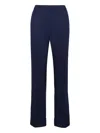 Aspesi High-rise Cotton Trousers With Roll-up Cuffs In Blue