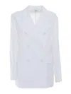 Aspesi Tailored White Double-breasted Blazer With Notched Lapel In White