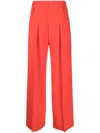 Aspesi Trousers High-waisted Wide-leg Pleated Design In Rot