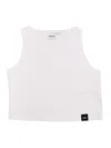 Aspesi Cropped Cotton Tank Top In White