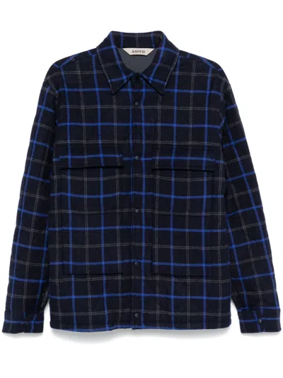 Aspesi Tattersall-check Shirt In Blue