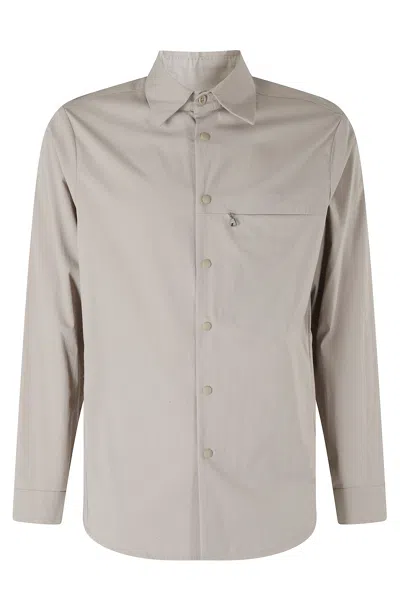 Aspesi Taupe Blade Zippered-chest Cotton-blend Casual Shirt In Neutral