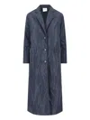 Aspesi Long Length Jacket Notched Lapels In Blue