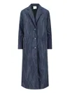 Aspesi Long Length Jacket Notched Lapels In Blue
