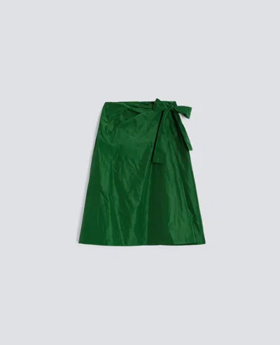 Aspesi Technical Fabric Wrap Skirt In Green