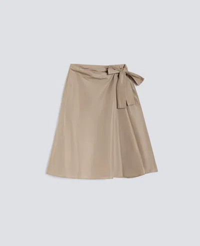Aspesi Technical Fabric Wrap Skirt In Neutral