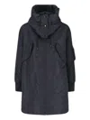 Aspesi Hooded Jacket With Arm Pocket And Drawstring In Blue