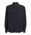 Aspesi Technical Stud-fastened Overshirt In Blue