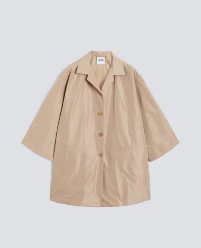Aspesi Technical Taffeta Overcoat In Neutral