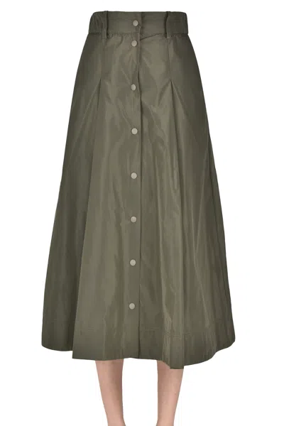 Aspesi Techno Fabric Skirt In Green