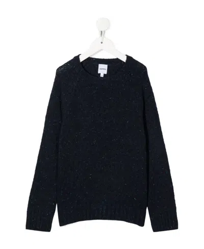 Aspesi Teen Long-sleeve Knitted Jumper In Black