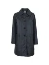 Aspesi Long Coat With Classic Collar In Blue