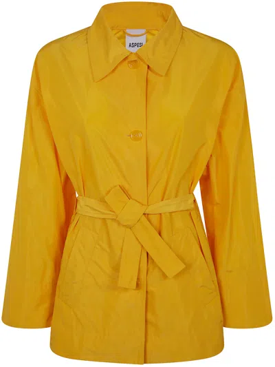 Aspesi Teria Belt Jacket In Yellow