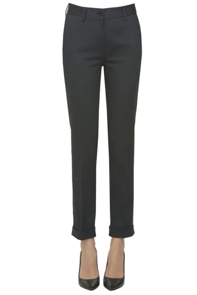 Aspesi Textured Cotton Trousers In Black
