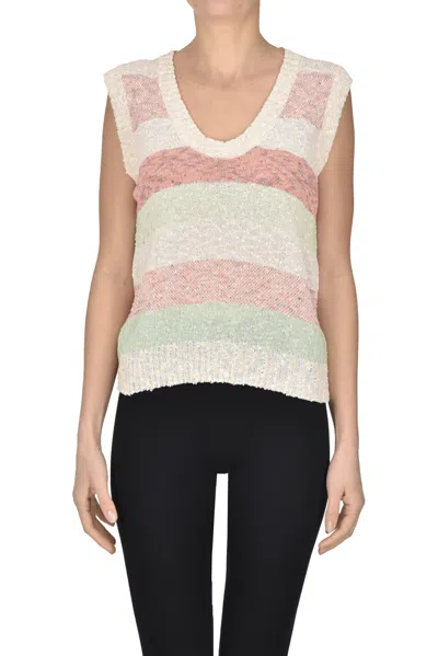 Aspesi Textured Knit Gilet In Multi