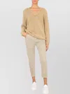 Aspesi Textured Knit V-neck Sweater With Long Sleeves