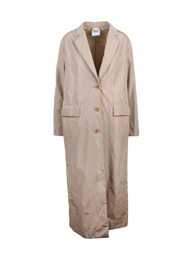 Aspesi Thermal Beige Long Coat With Classic Lapel And Practical Pockets In Neutral
