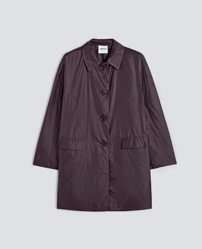 Aspesi Thermore-padded Nylon Coat - Brown In Burgundy