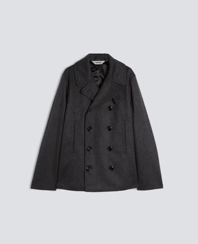 Aspesi Thermore-padded Wool And Alpaca Loden Pea Coat - Grey In Gray