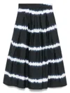 Aspesi Tie-dye Midi Skirt In Blue
