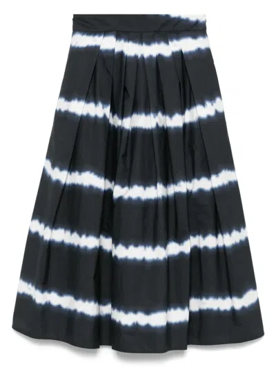 Aspesi Tie-dye Midi Skirt In Blue