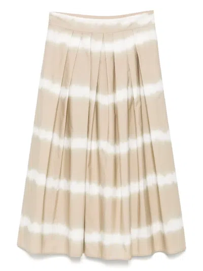 Aspesi Tie-dye Midi Skirt In Neutrals