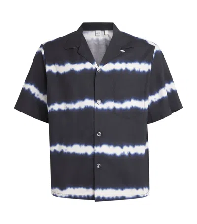 Aspesi Tie-dye Short-sleeve Shirt In Blue