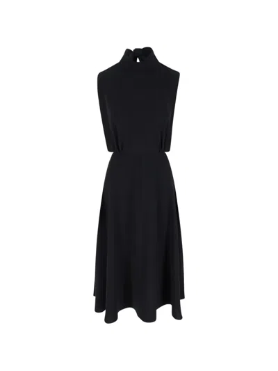 Aspesi Tie-neck Dress In Black