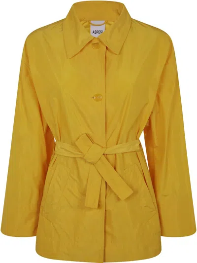 Aspesi Tied-waist Shirt Jacket In イエロー