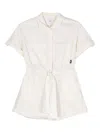 Aspesi Tied-waist Short-sleeved Playsuit In Neutrals