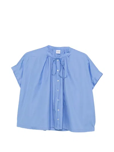 Aspesi Tie-fastening Buttoned Shirt In Blue