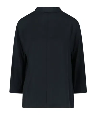 Aspesi Tie-neck Cut Out Detailed Blouse In Black