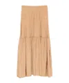 Aspesi Tiered Elasticated Skirt In Brown