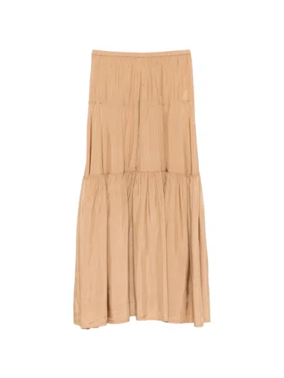 Aspesi Tiered Elasticated Skirt In Neutral