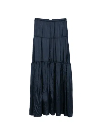 Aspesi Tiered Maxi Skirt In Blue