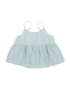 ASPESI ASPESI TODDLER GIRL TOP SKY BLUE SIZE 4 LINEN, COTTON