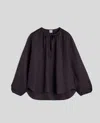 Aspesi Top In Lino Leggero - Marrone In Marrone